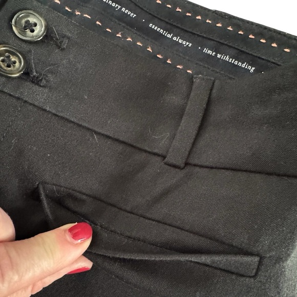 Anthropologie The Essential Slim Women's Black Ankle Trousers 2P 2 Petite 918 - Picture 6 of 14